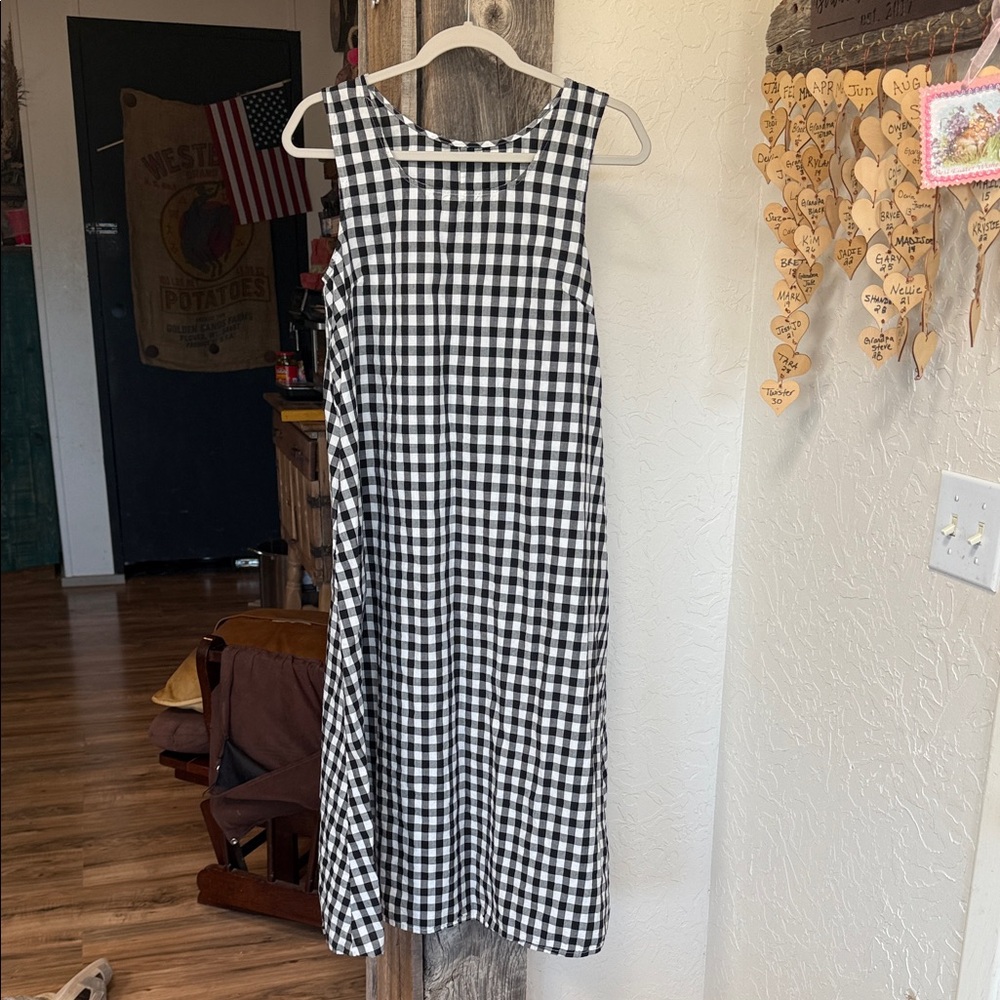 Black and White cotton Gingham Dress